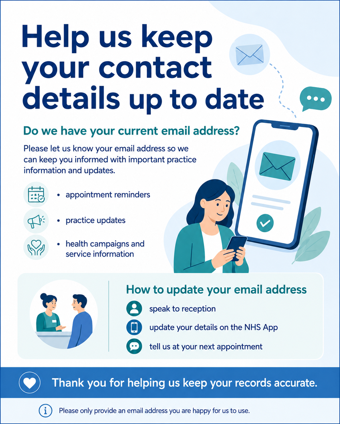 Help us keep your contact details up to date