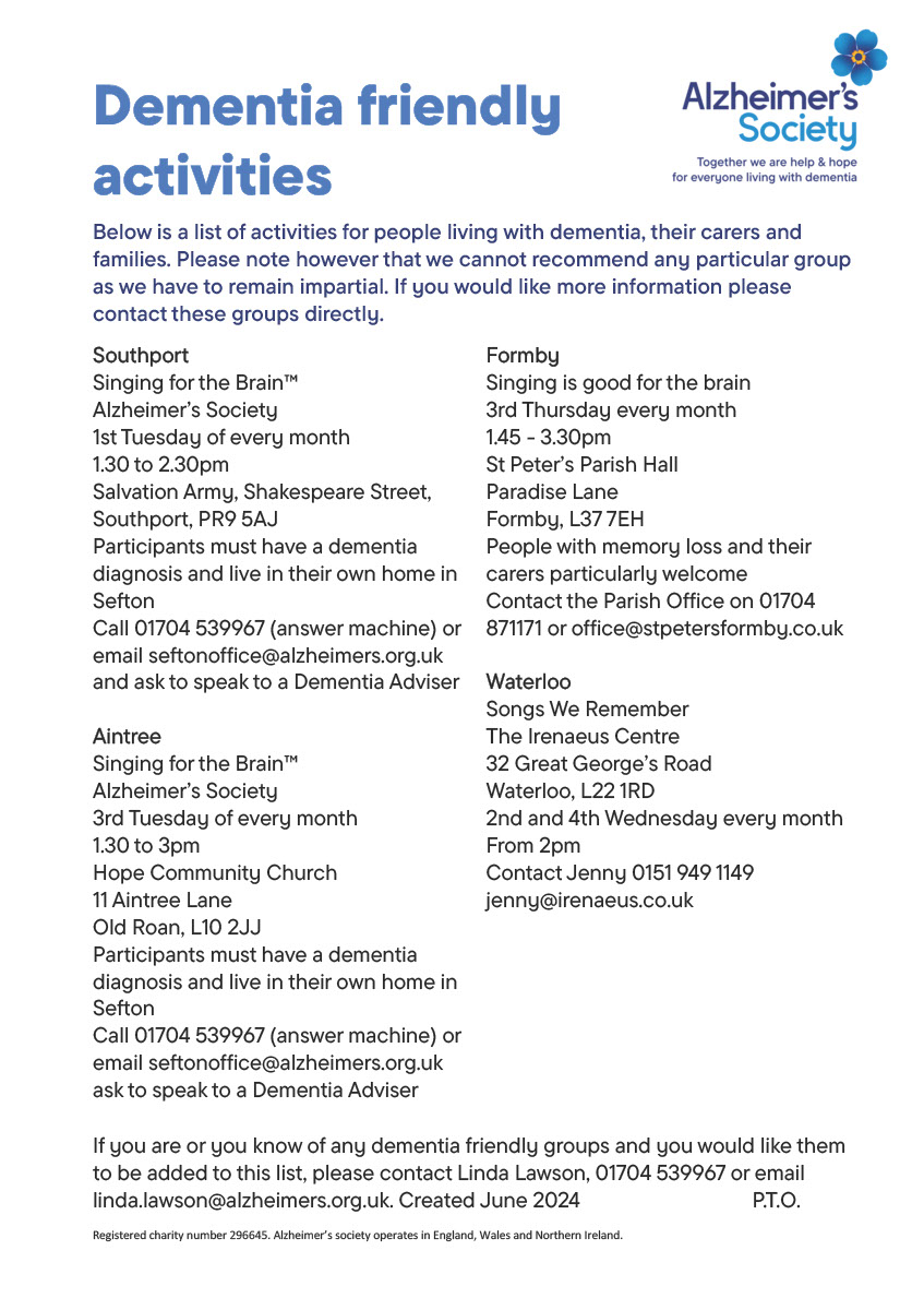 Dementia Friendly Activities